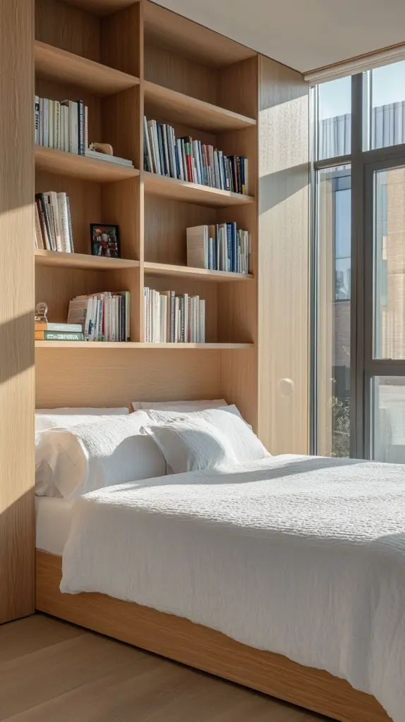 bed with bookshelves 1