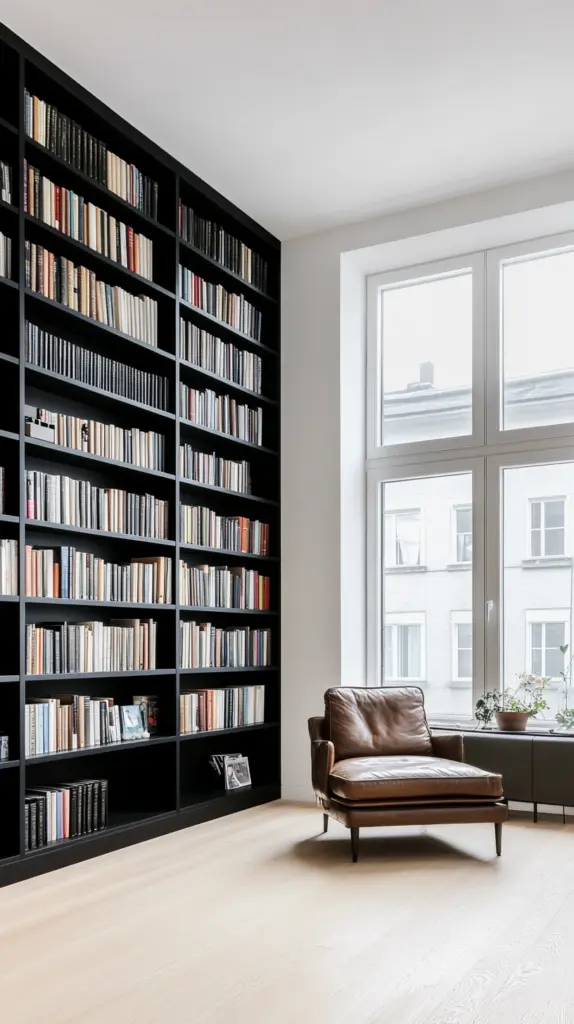 black bookshelves 1
