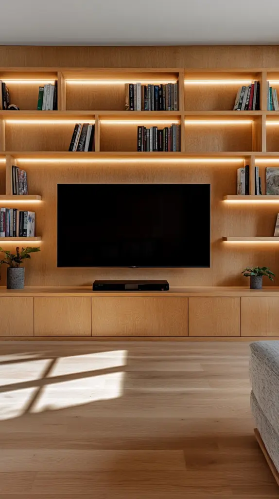 bookshelves around tv 1