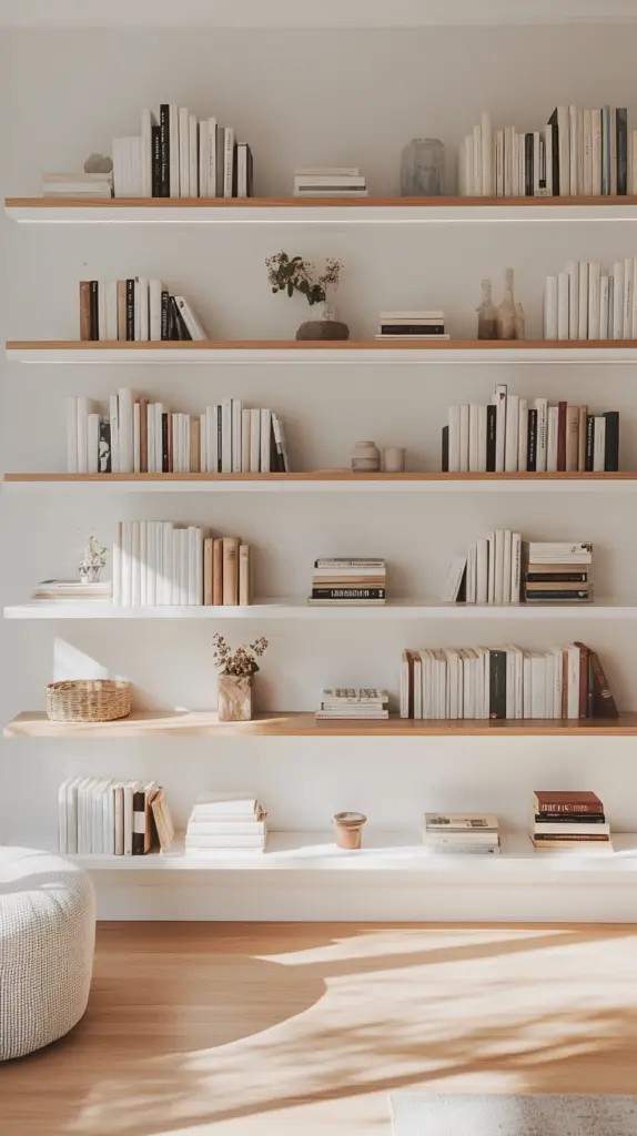 bookshelves on wall 1