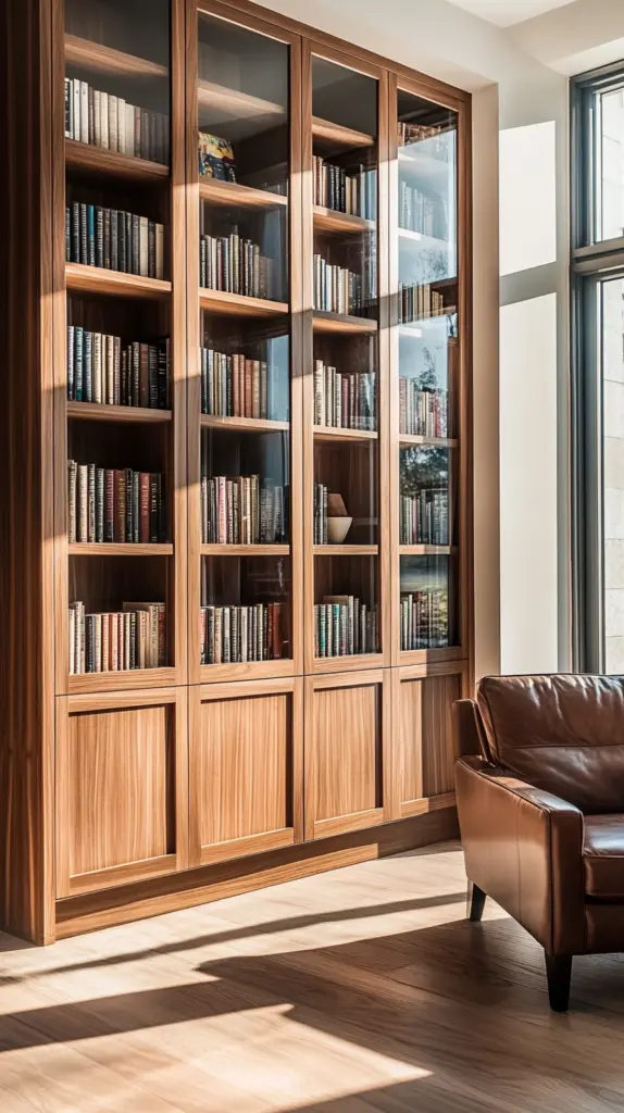 bookshelves with glass doors 1