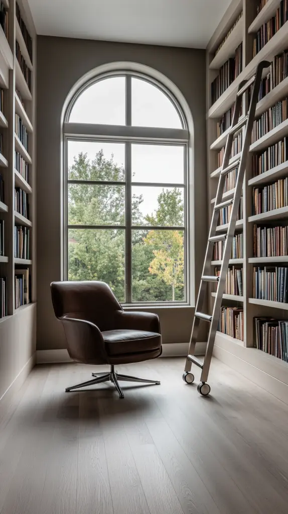 bookshelves with ladder 1