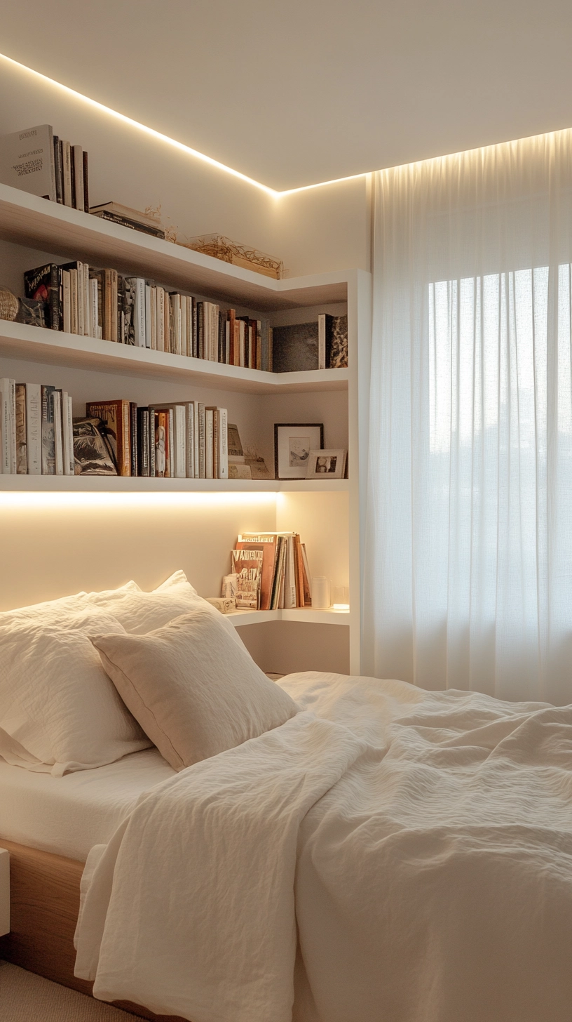corner bookshelves bedroom 1