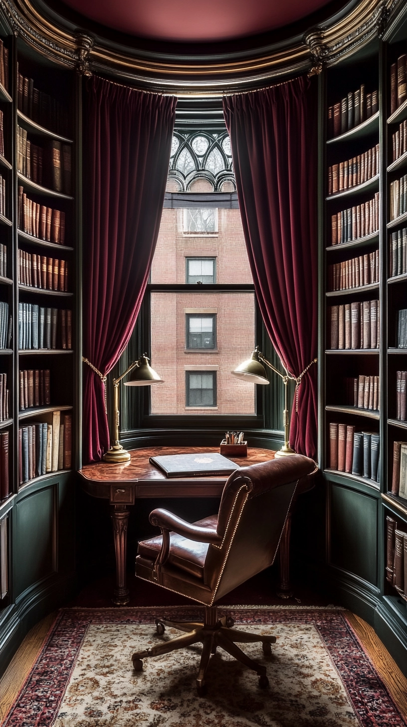 dark academia reading nook 36