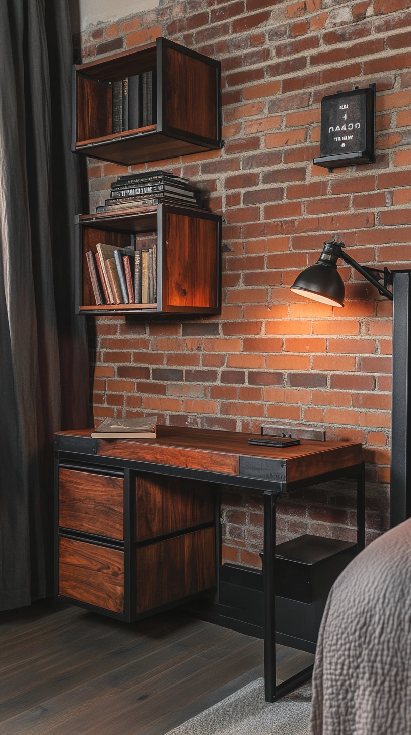 desk and bookshelves in bedroom 6
