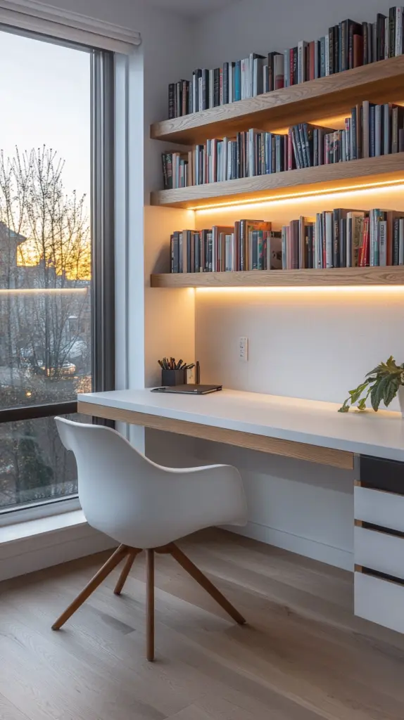 desk with bookshelves 1