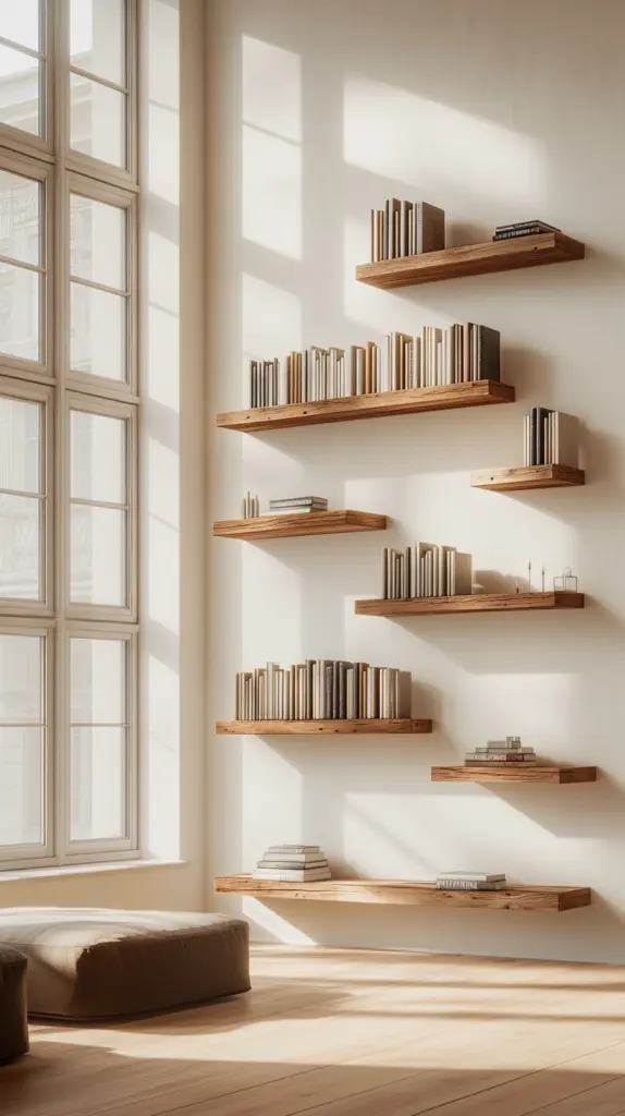 diy floating bookshelves 1
