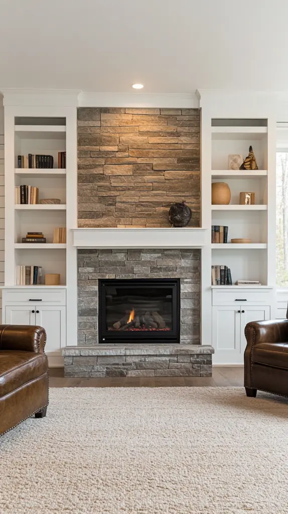 fireplace bookshelves built in 1