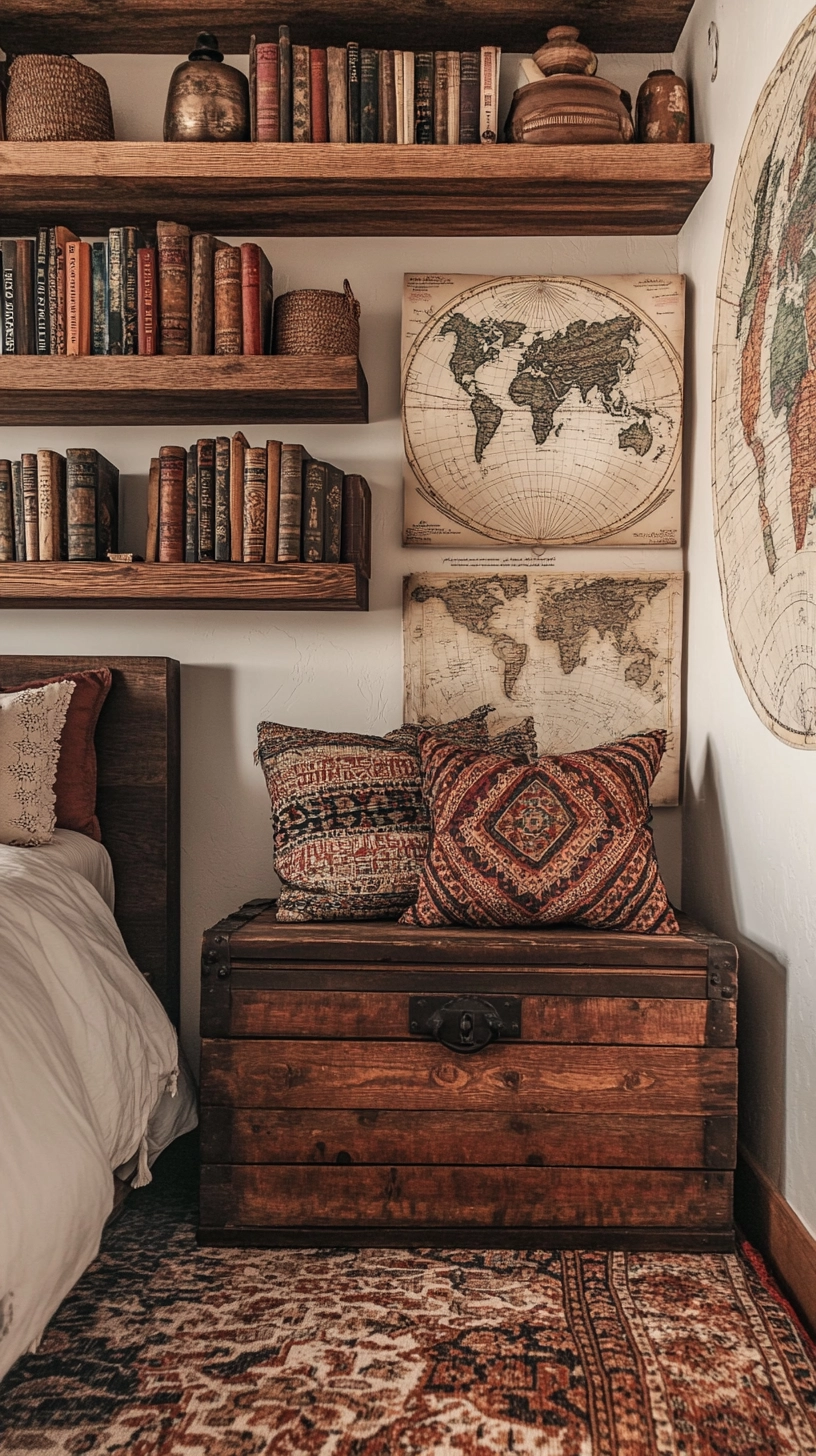 floating bookshelves bedroom 35