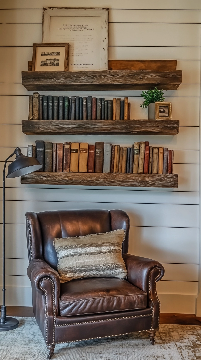 floating bookshelves living room 18