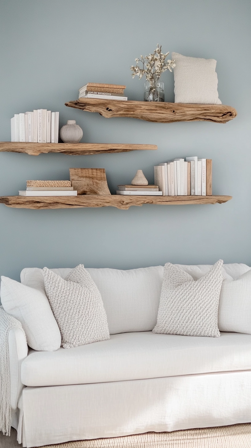 floating bookshelves living room 25