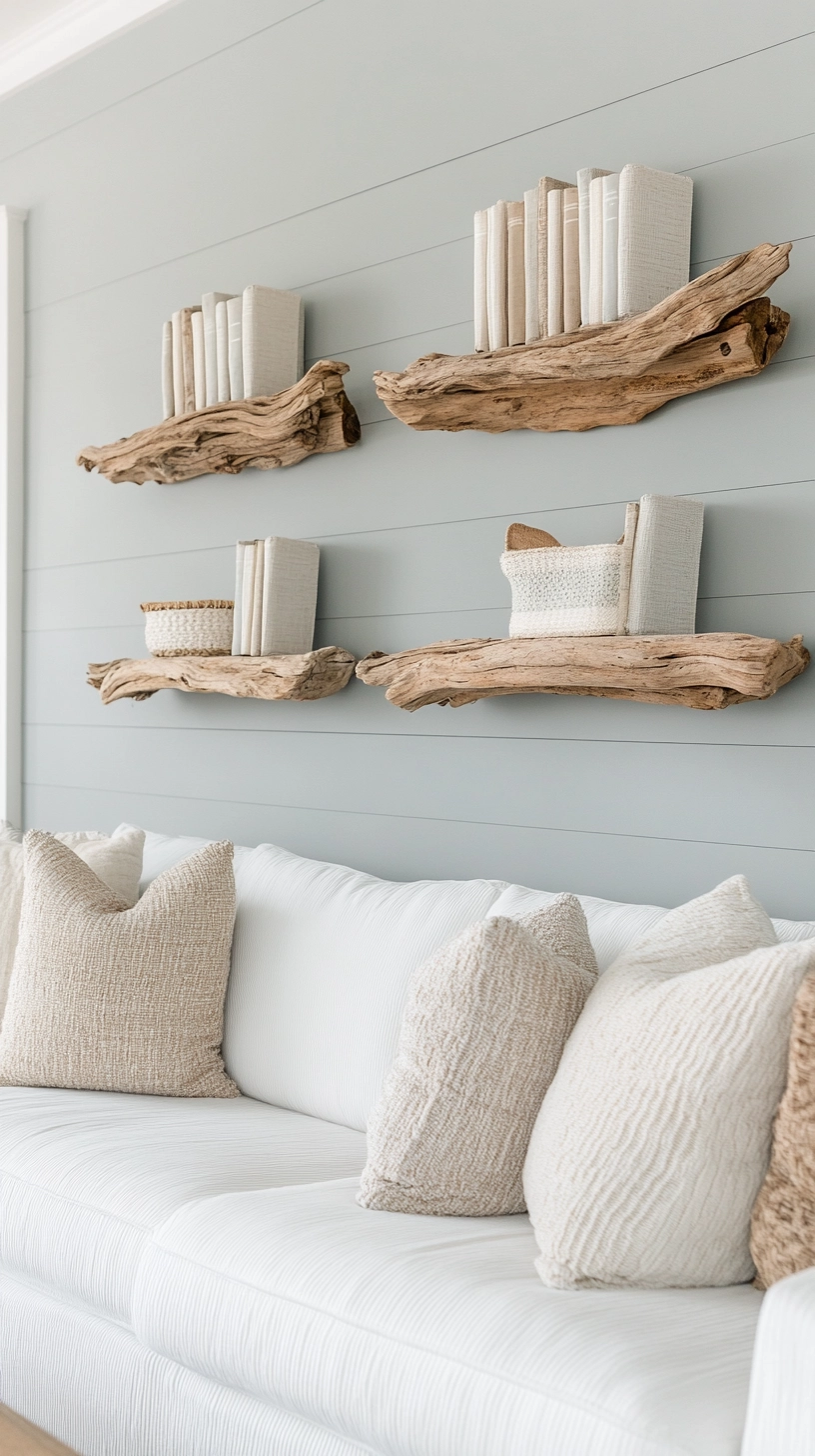 floating bookshelves living room 27