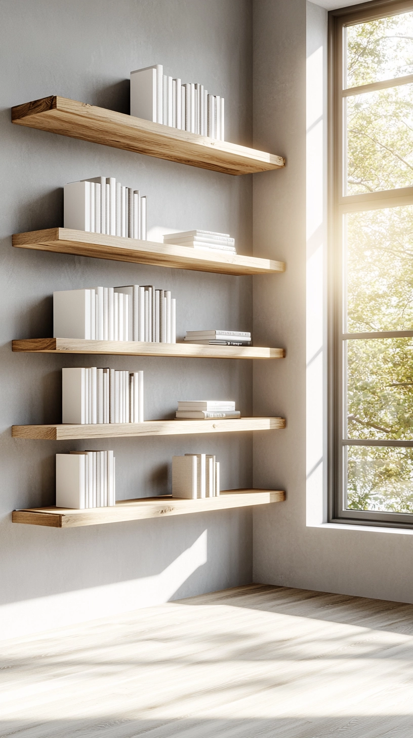 floating bookshelves living room 3