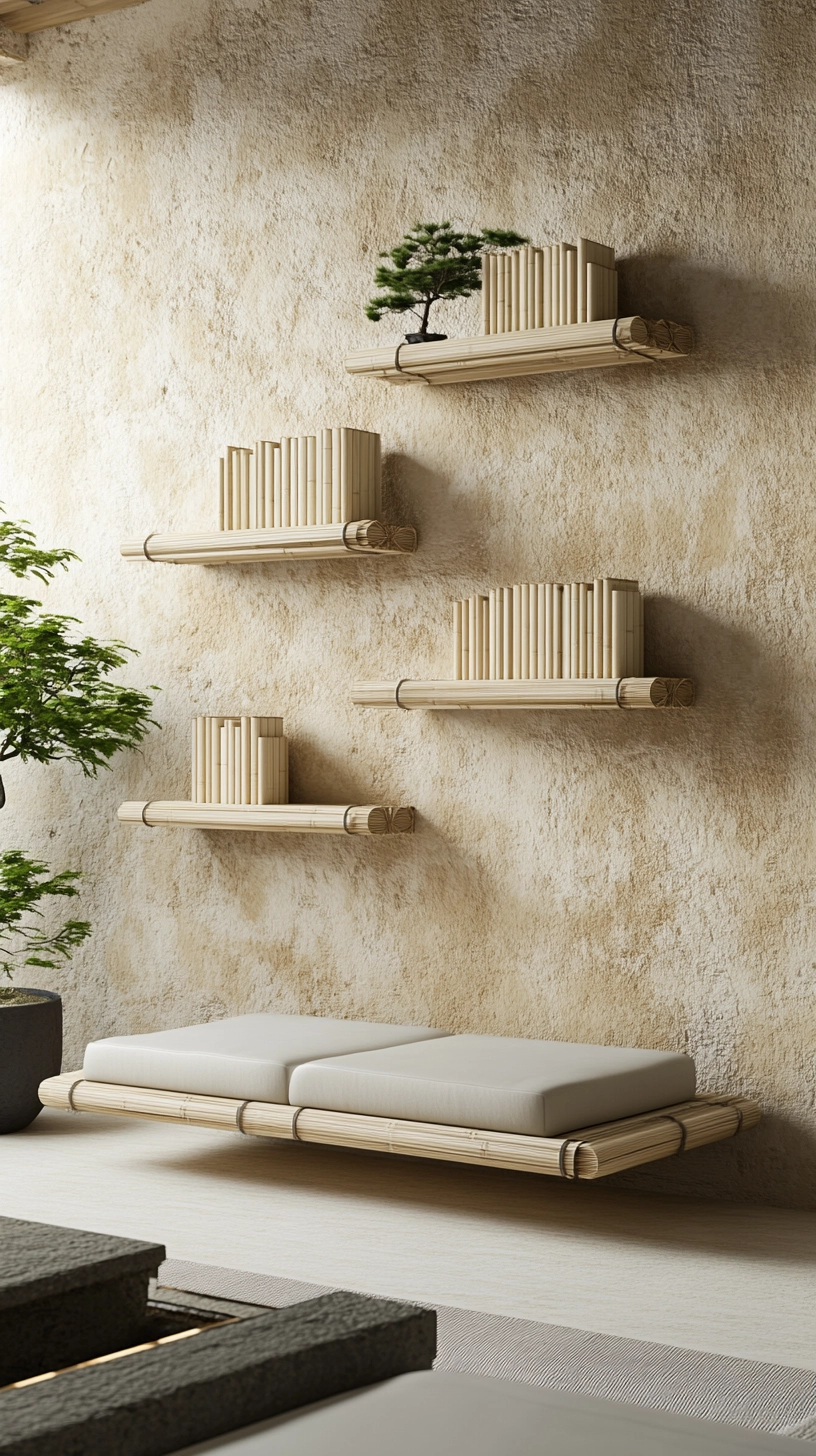 floating bookshelves living room 34