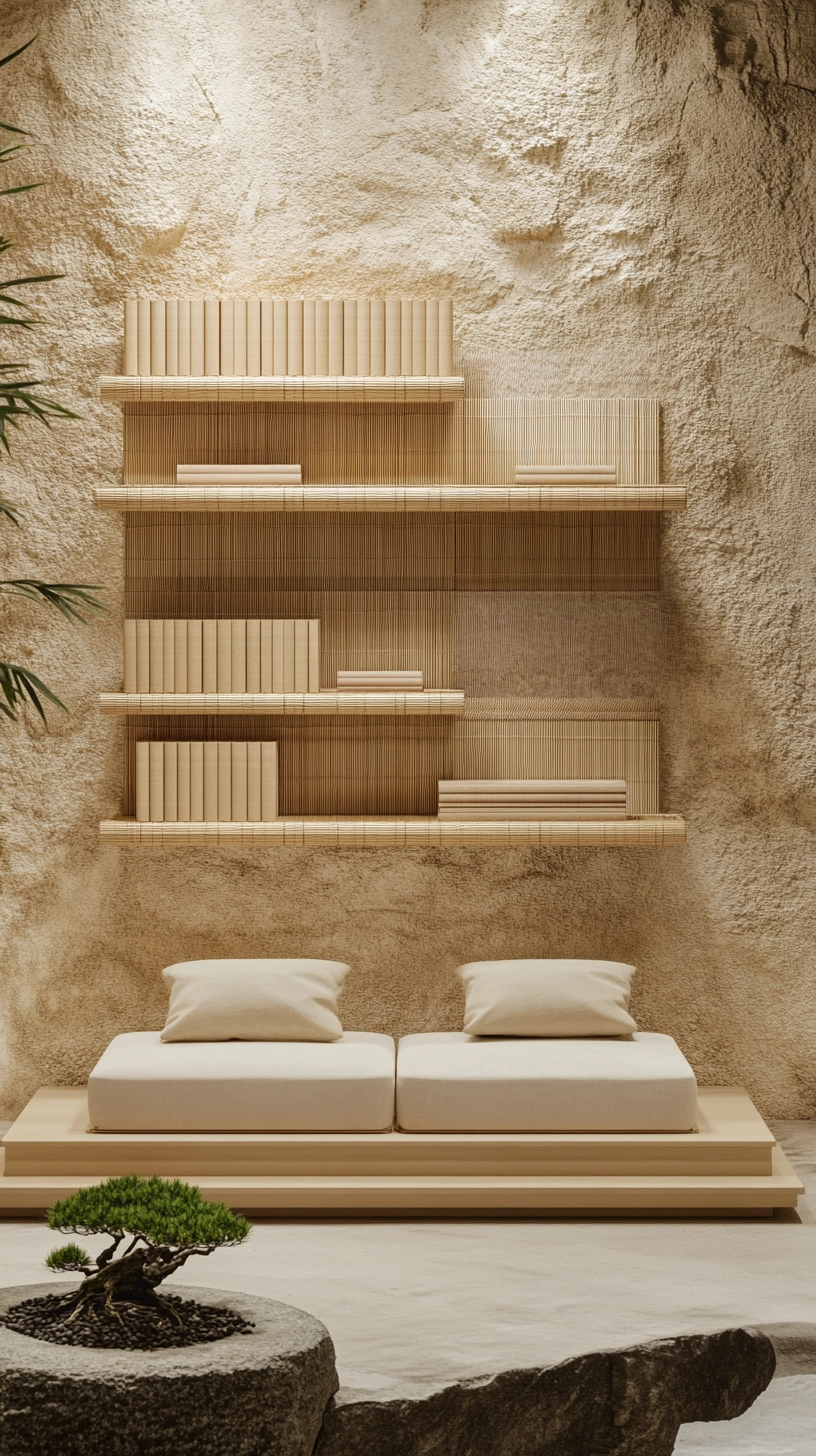 floating bookshelves living room 35