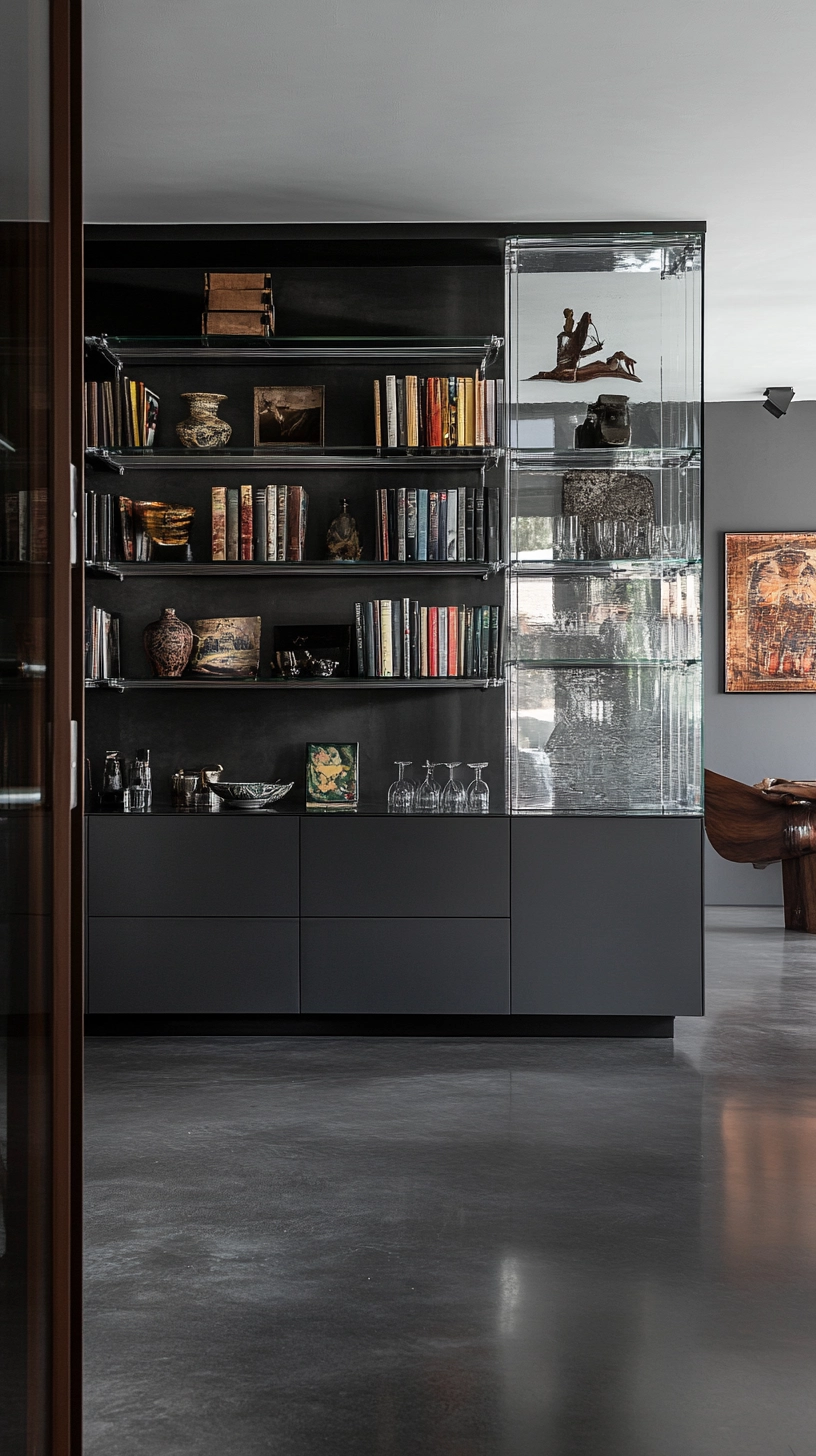 floating bookshelves living room 37