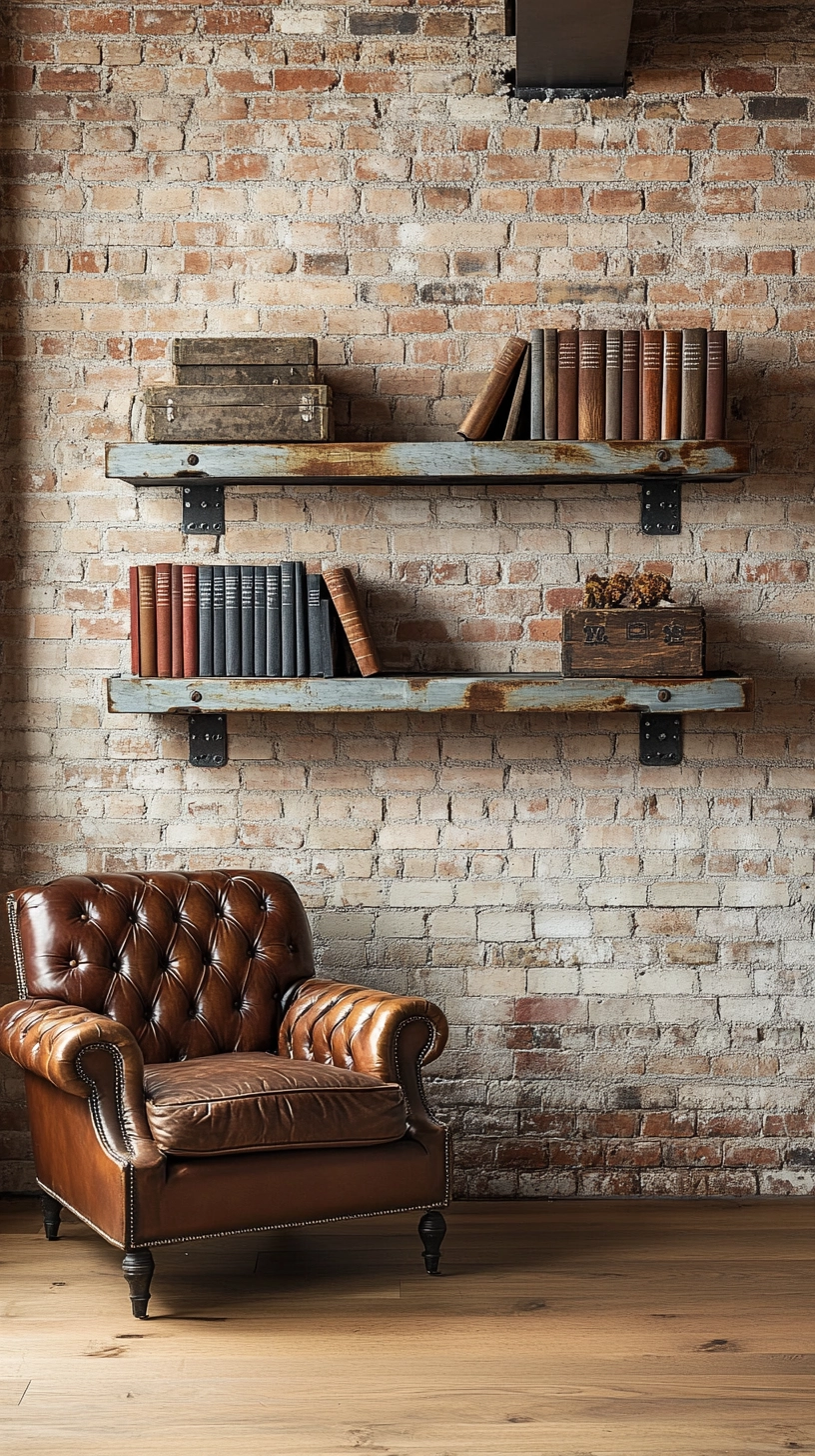 floating bookshelves living room 5