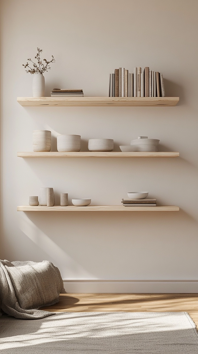floating bookshelves living room 54