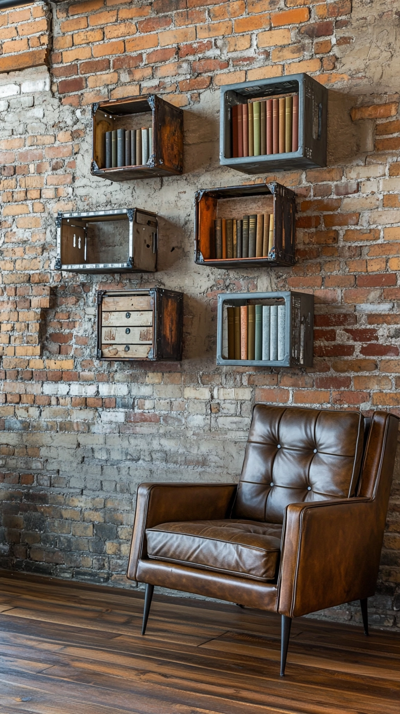 floating bookshelves living room 6