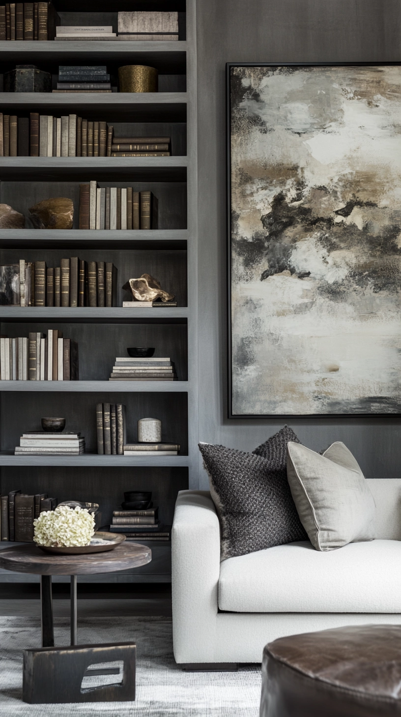 floating bookshelves living room 61