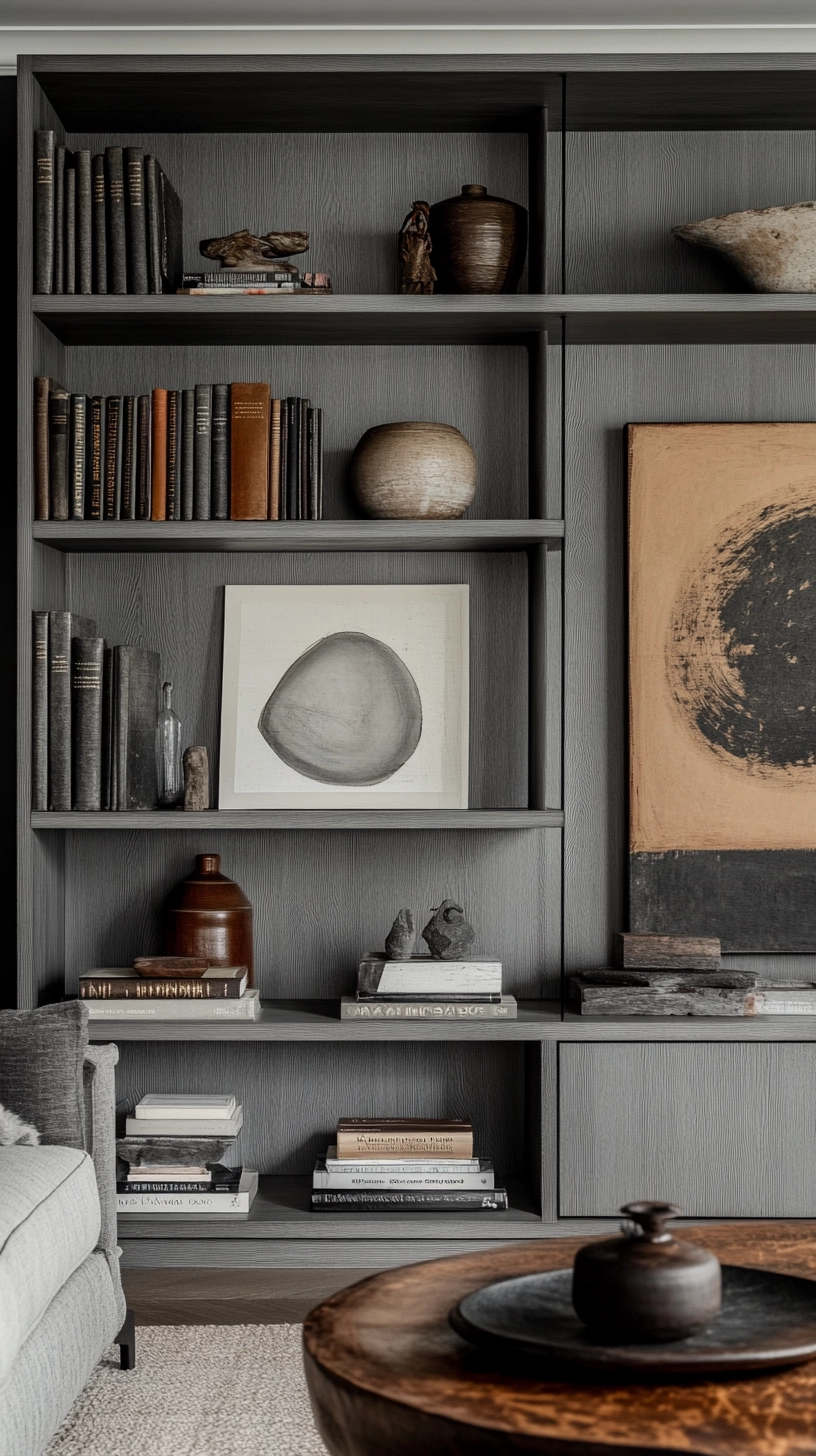 floating bookshelves living room 64