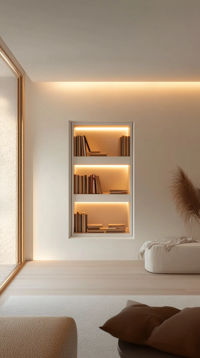 floating bookshelves living room 70