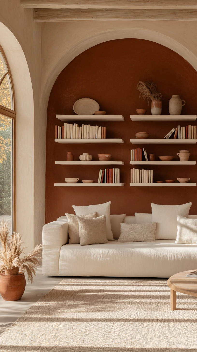 floating bookshelves living room 75