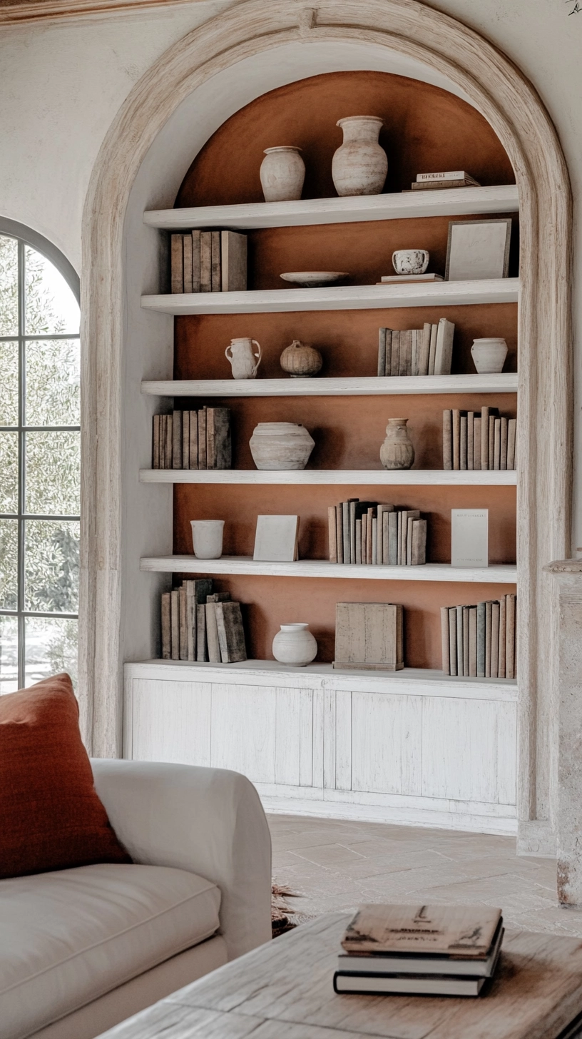 floating bookshelves living room 76
