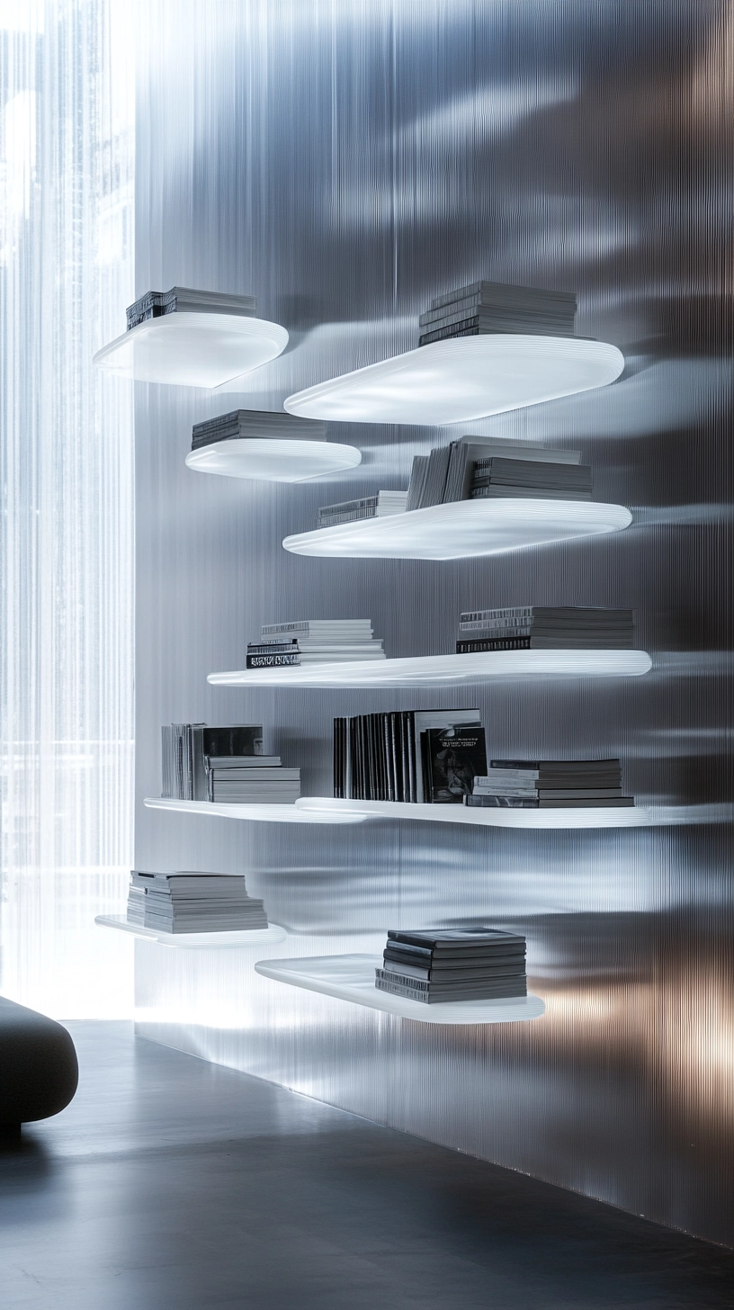 floating bookshelves living room 77