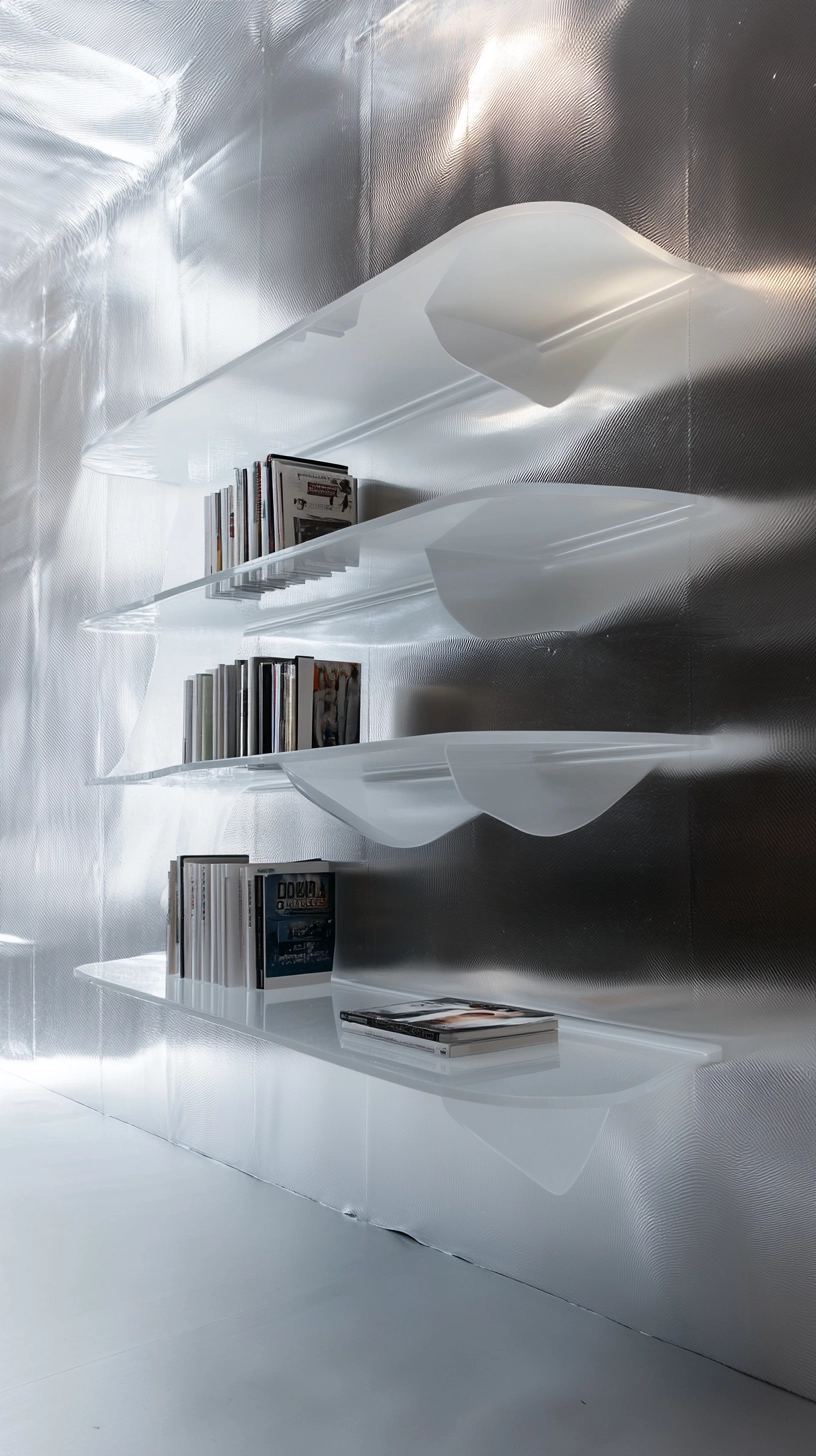 floating bookshelves living room 79