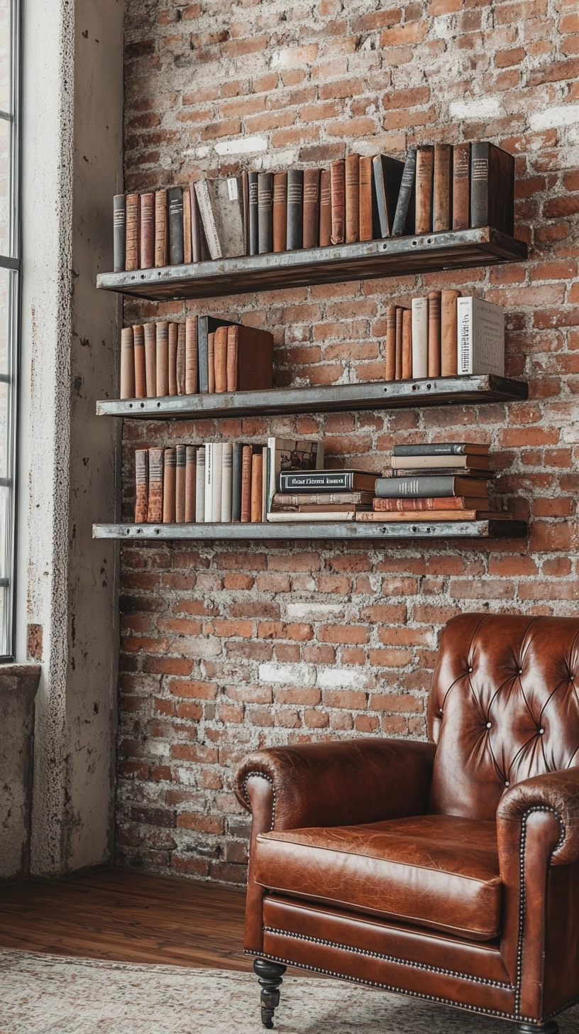 floating bookshelves living room 8