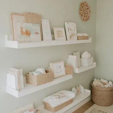 floating bookshelves nursery 1