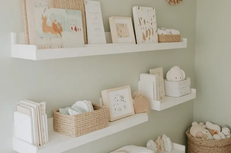 floating bookshelves nursery 1