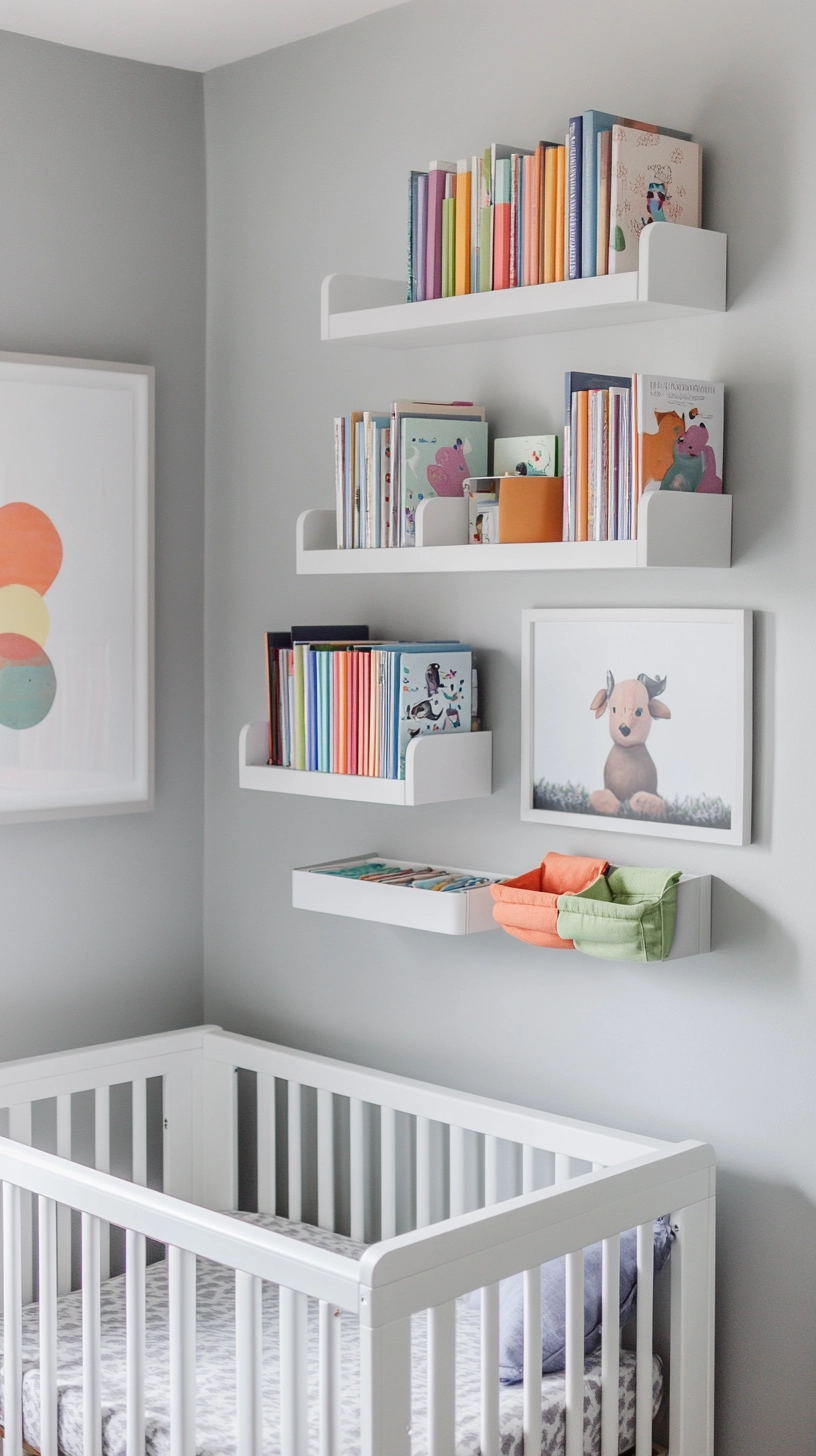 floating bookshelves nursery 16