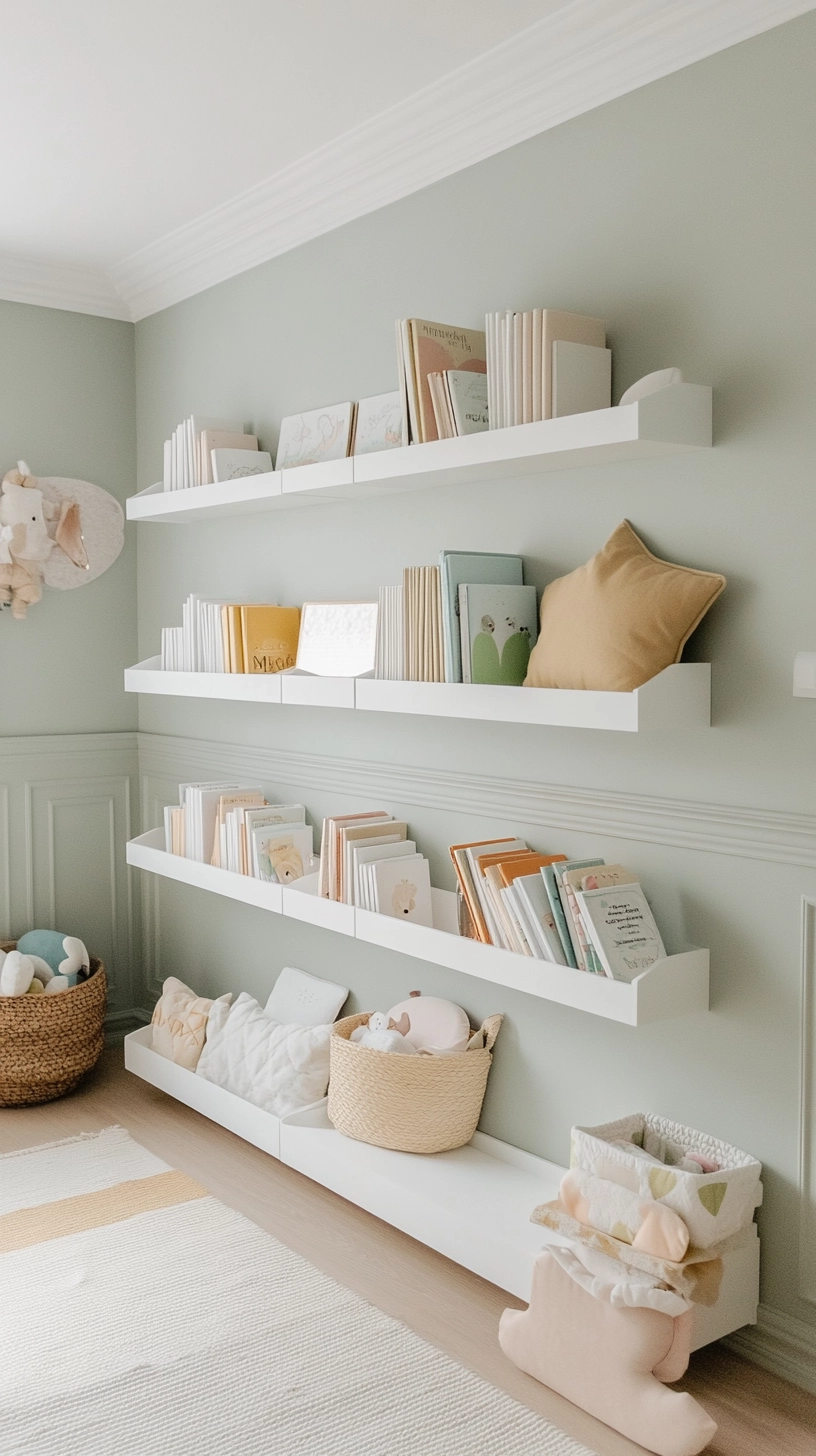 floating bookshelves nursery 2