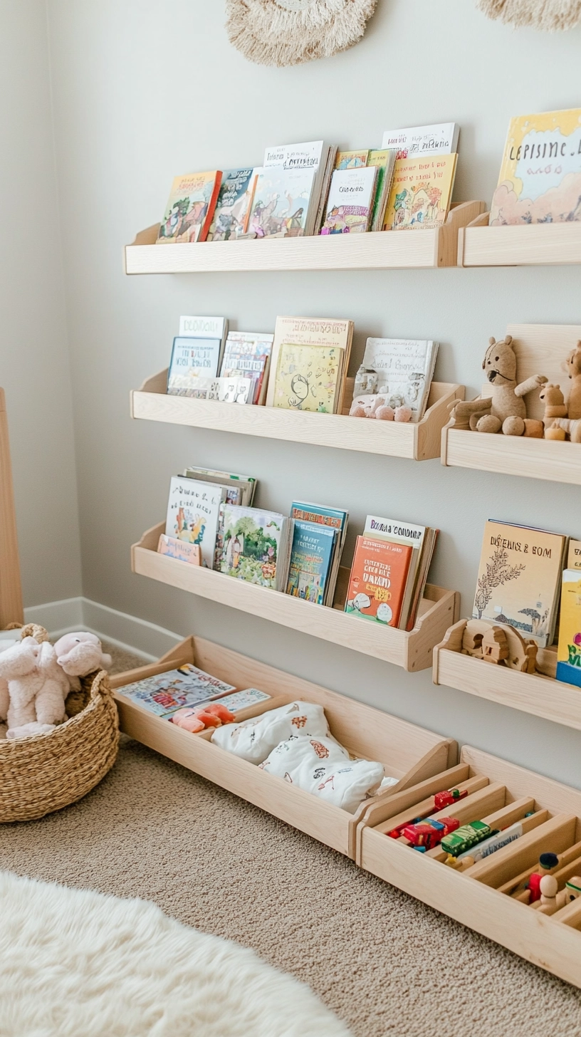 floating bookshelves nursery 22
