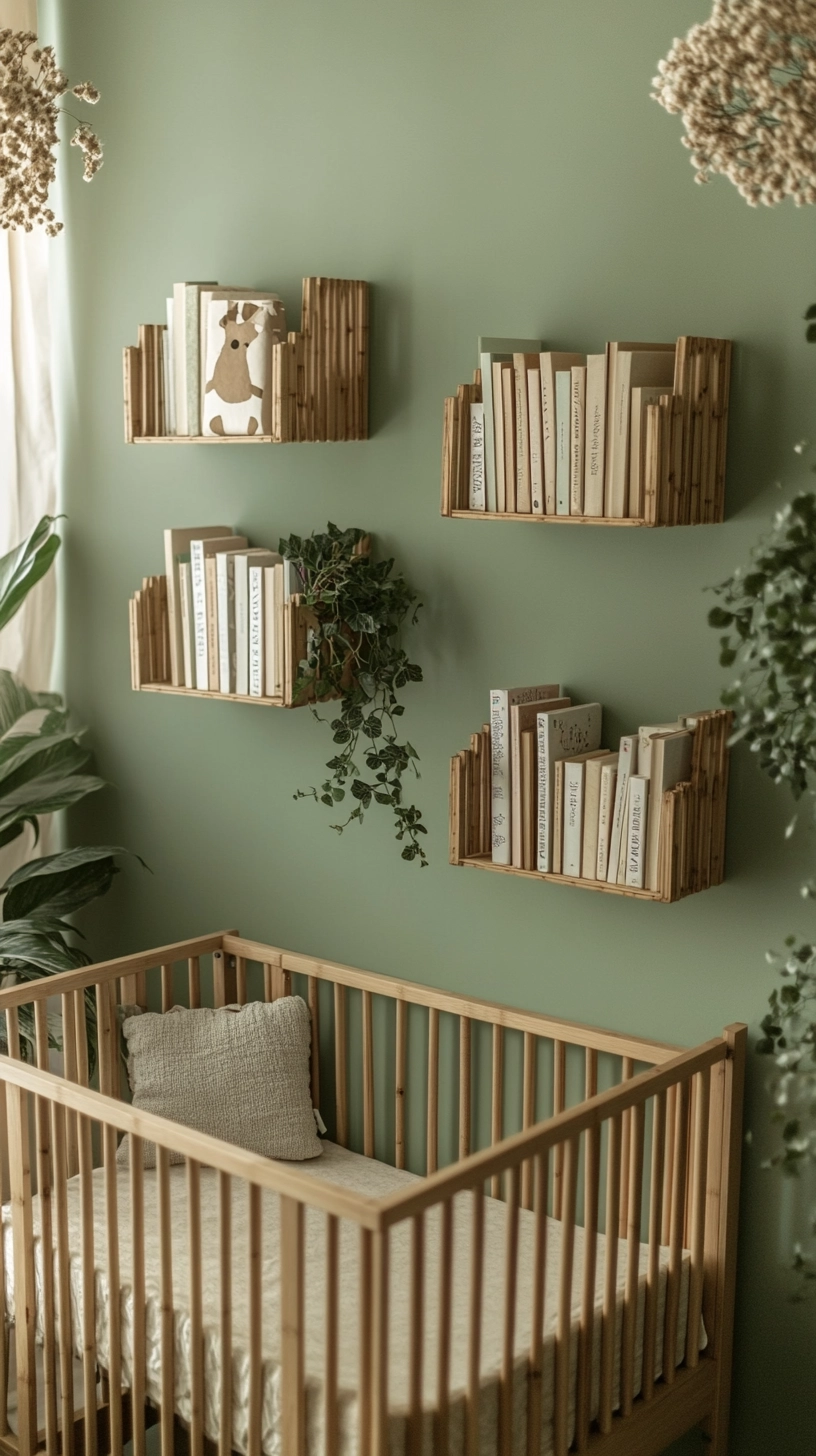 floating bookshelves nursery 31