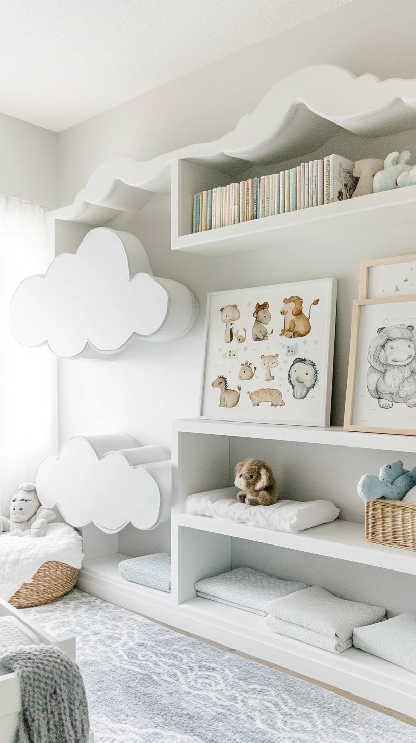 floating bookshelves nursery 33