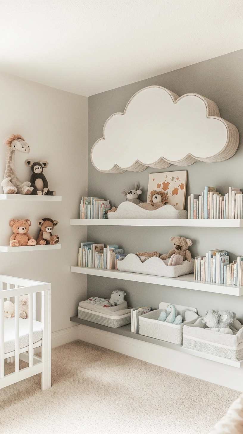 floating bookshelves nursery 35