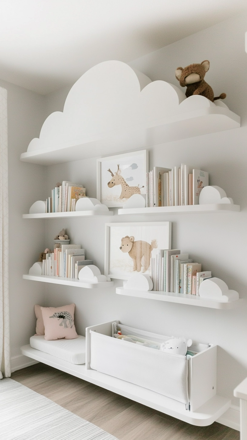 floating bookshelves nursery 36