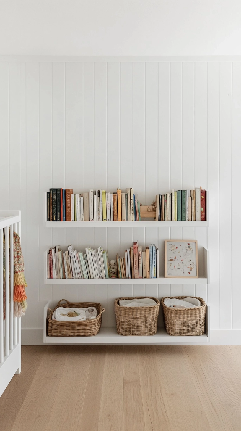 floating bookshelves nursery 38
