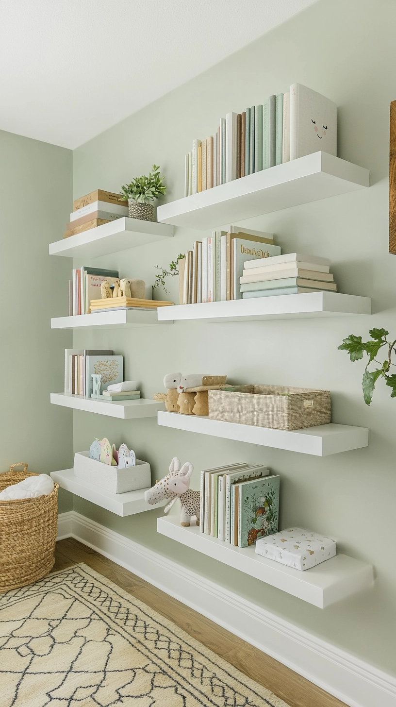 floating bookshelves nursery 4