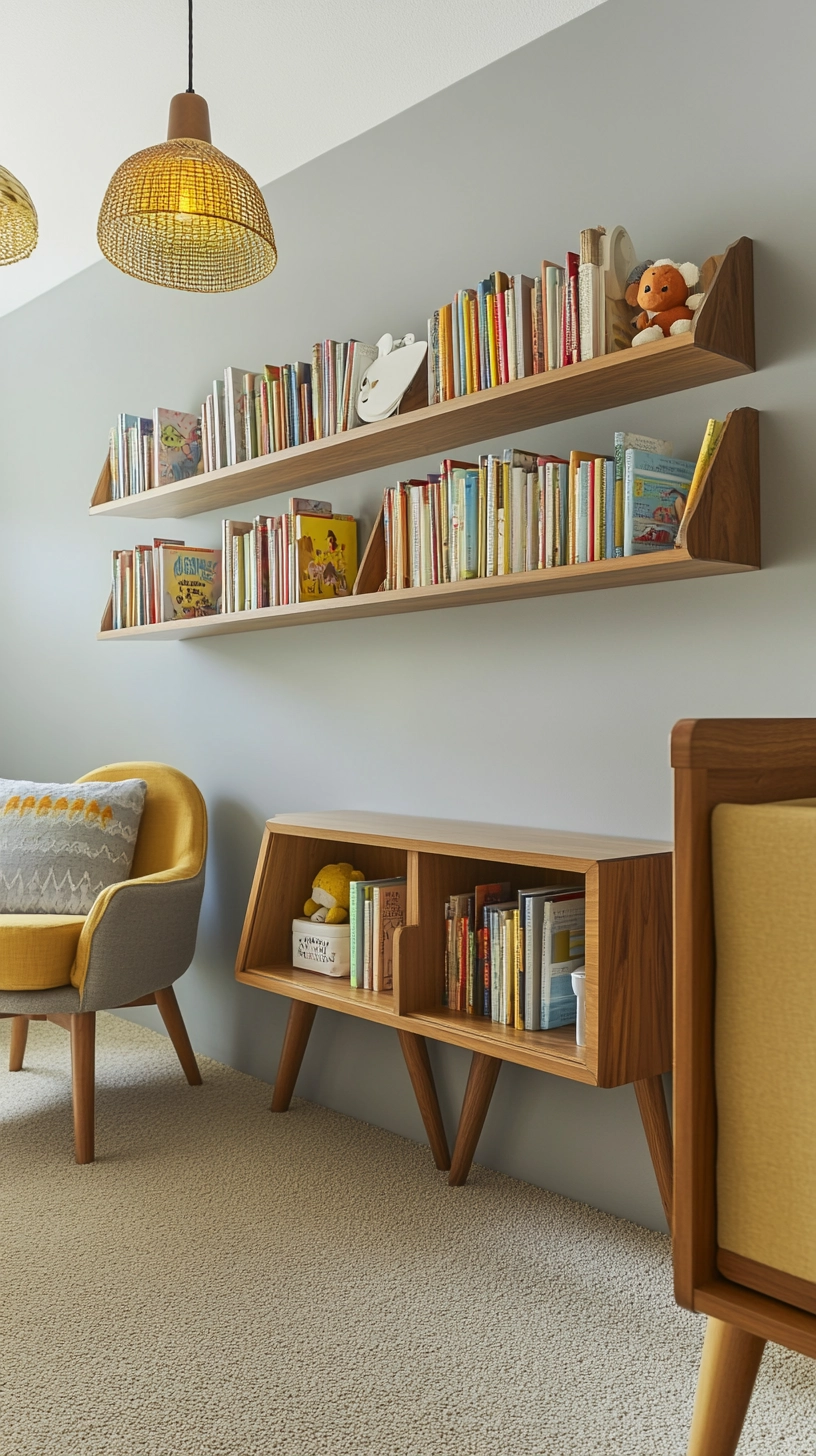 floating bookshelves nursery 57
