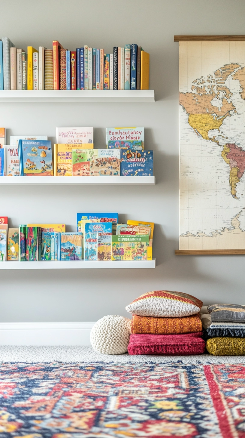 floating bookshelves nursery 61