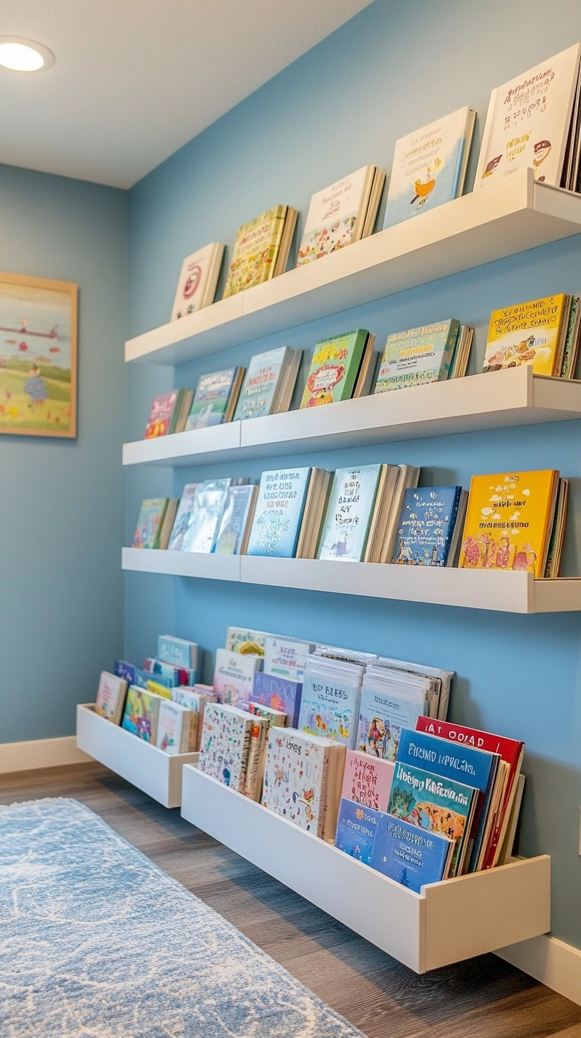 floating bookshelves nursery 67