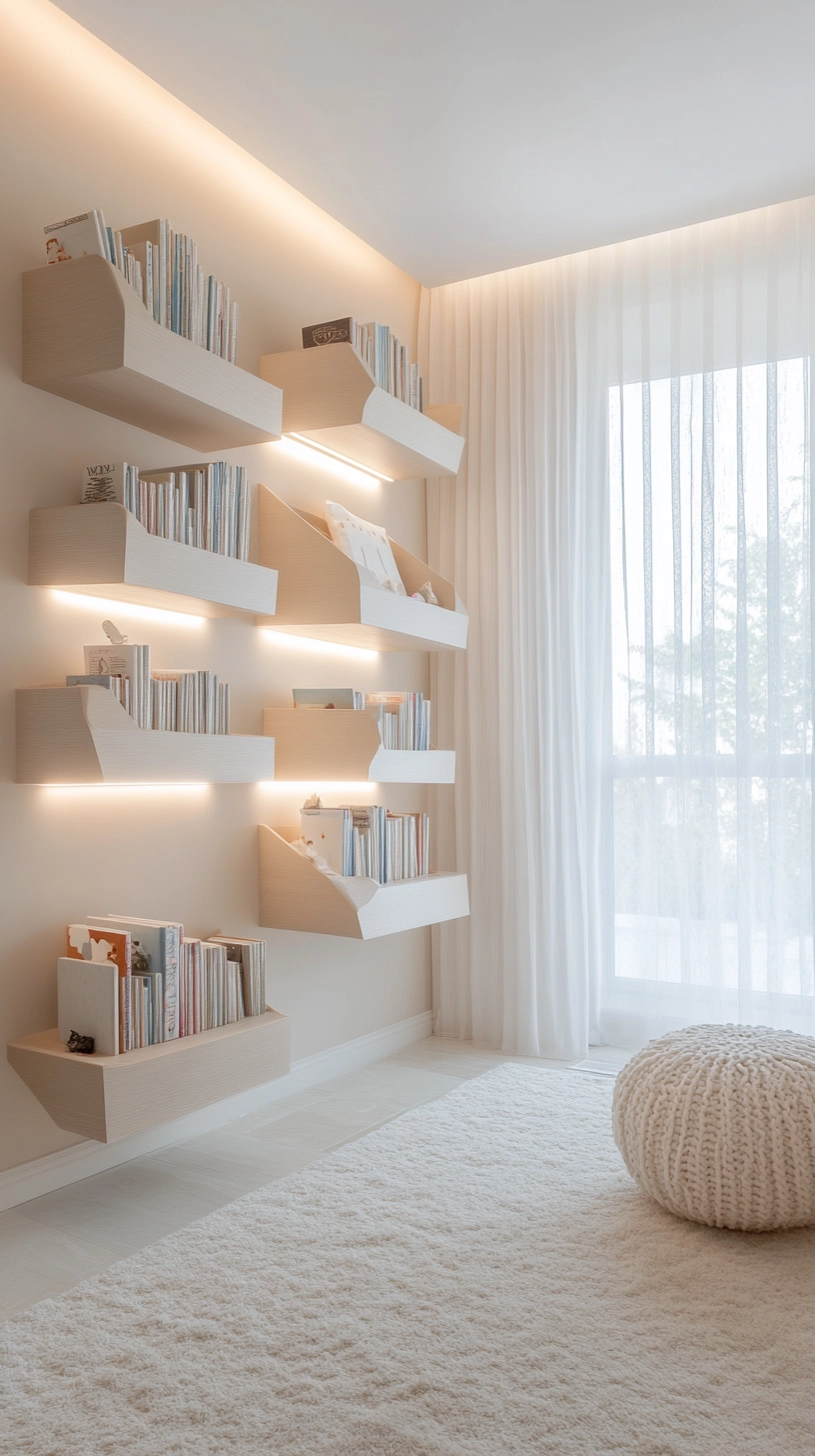floating bookshelves nursery 7