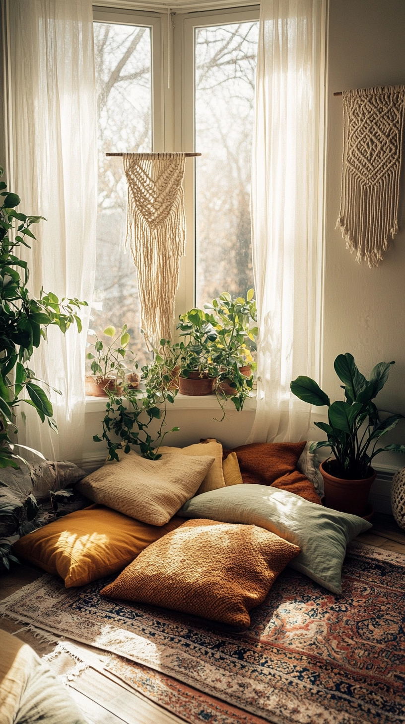 floor pillows reading nook 3
