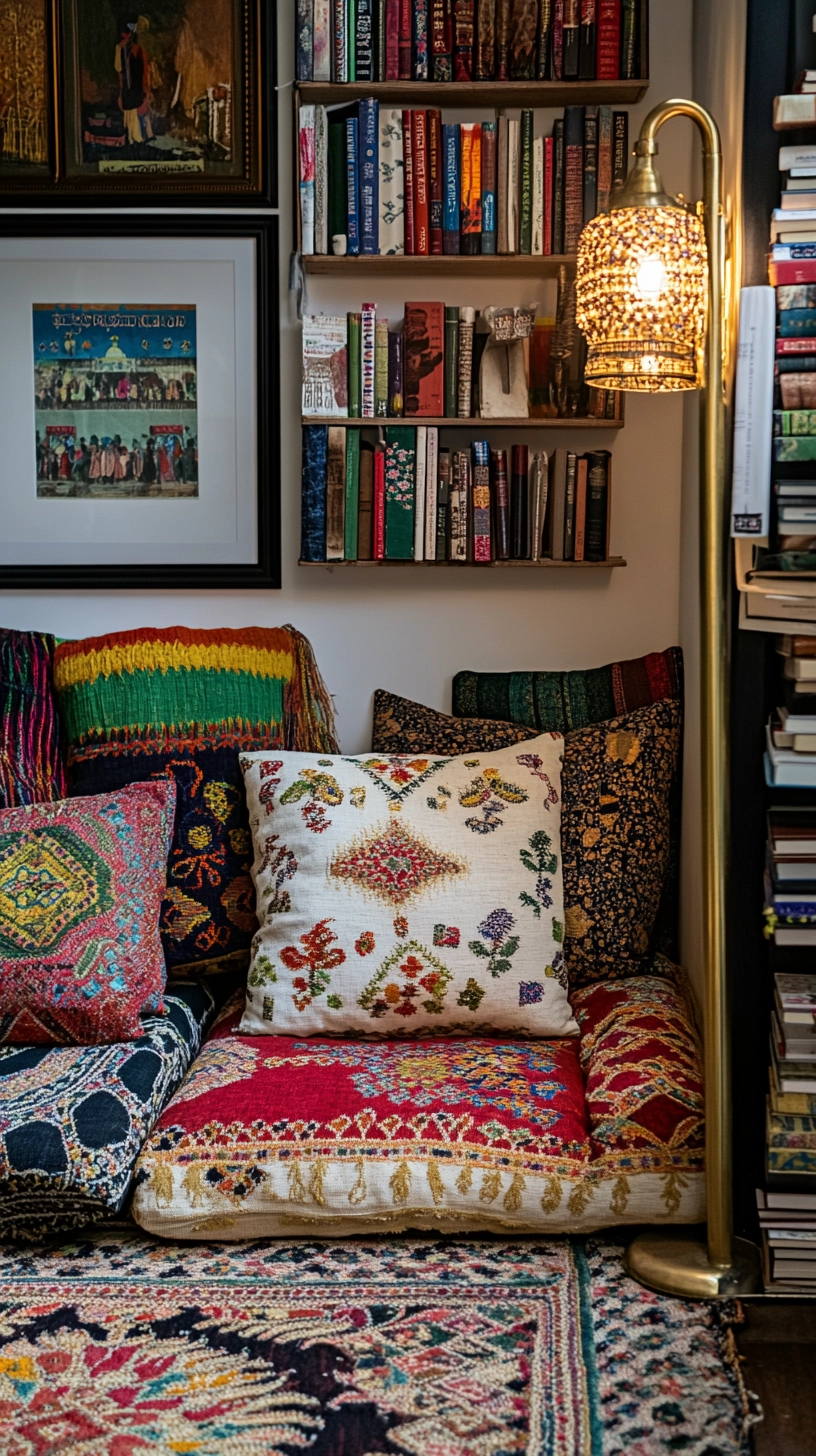 floor pillows reading nook 33