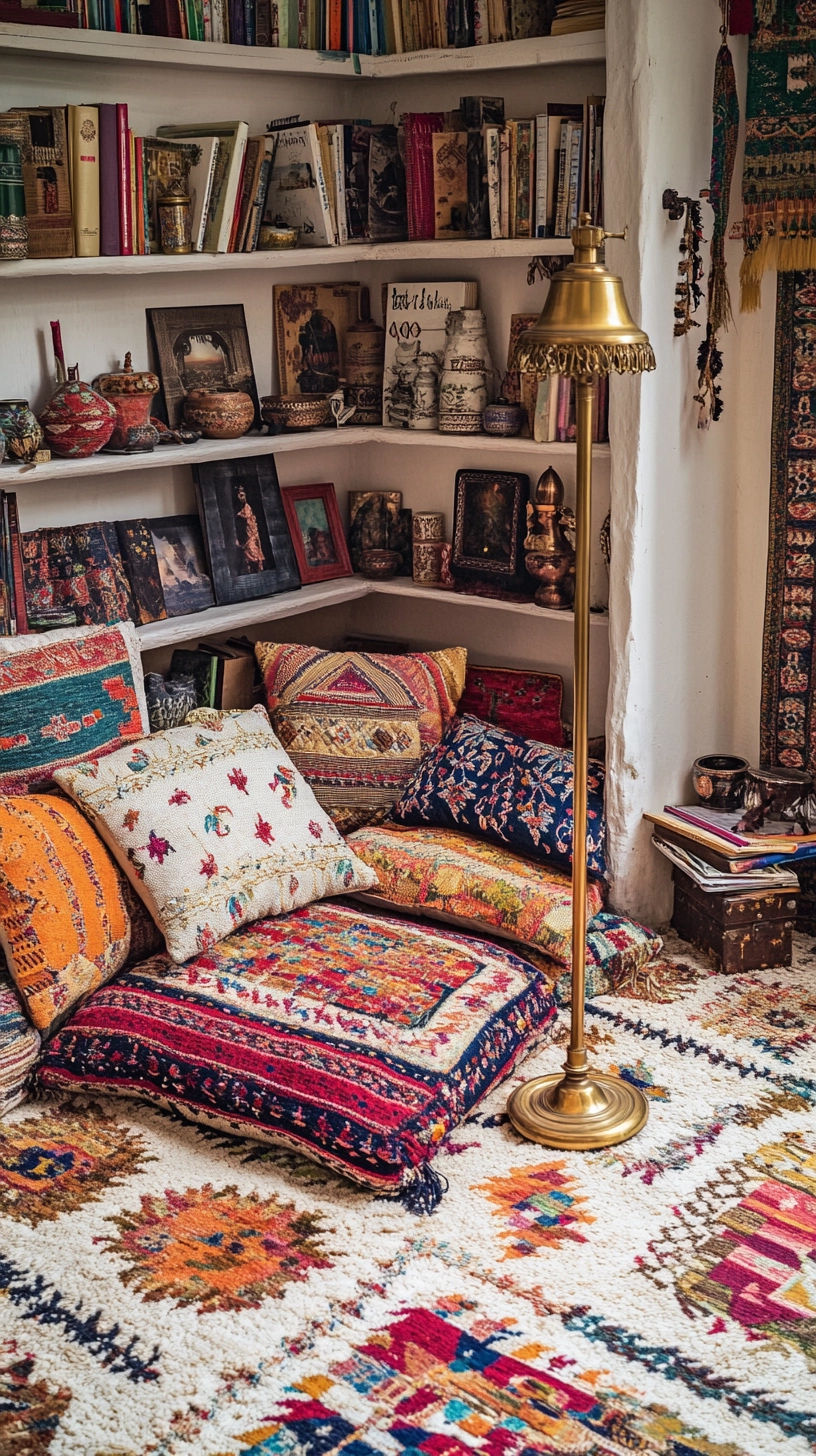 floor pillows reading nook 34