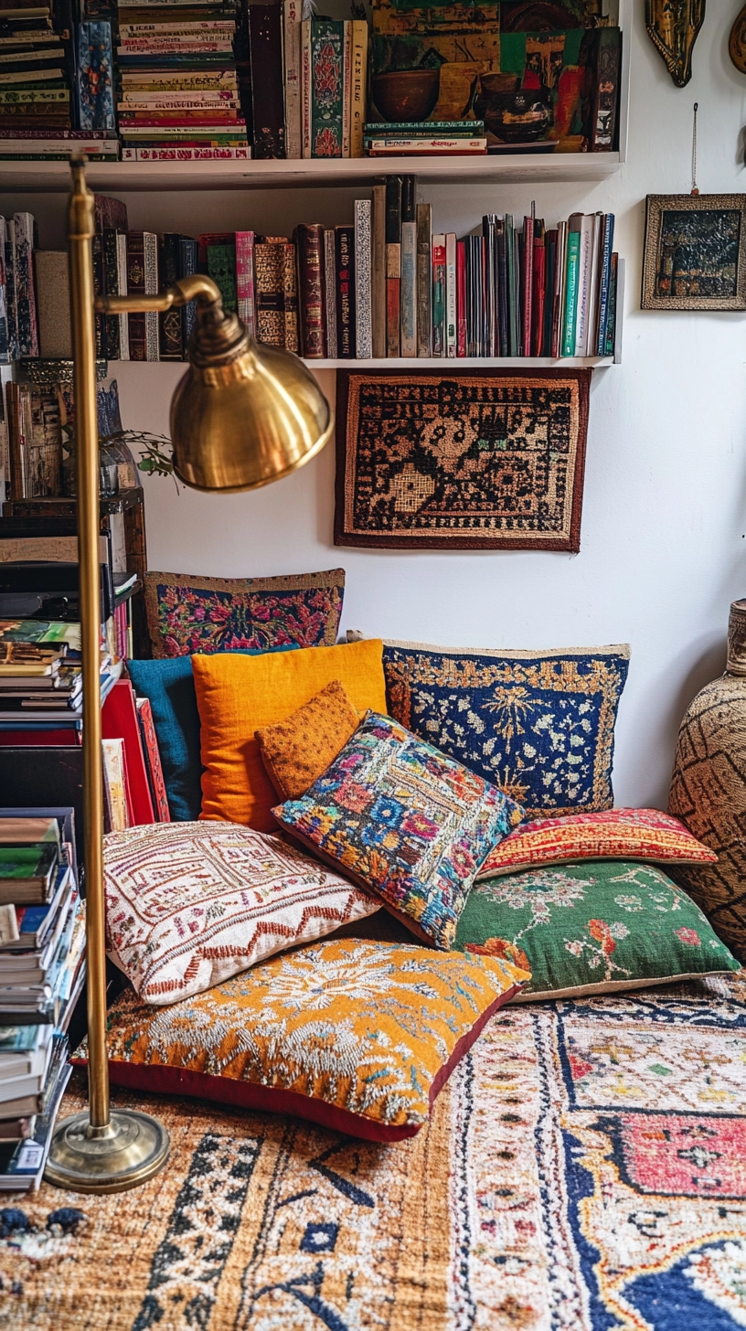 floor pillows reading nook 36